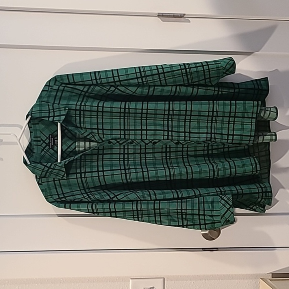 Susan Graver Weekend | Tunic Plaid Button Down| Pockets | Size 2XLP | NWOT​